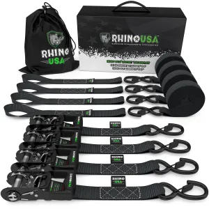 1.6" x 15' HD Ratchet Tie-Down Set (4-Pack)