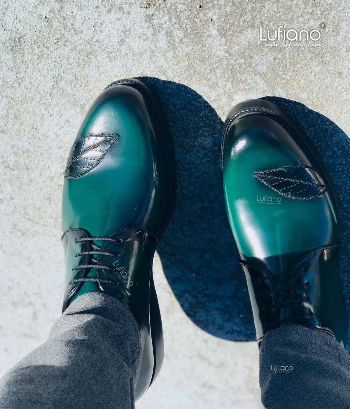 Green Lufiano Lace-Up Shoes