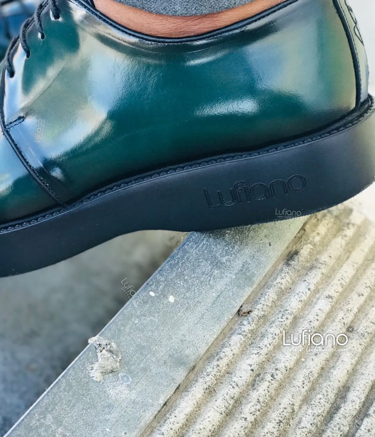 Green Lufiano Lace-Up Shoes
