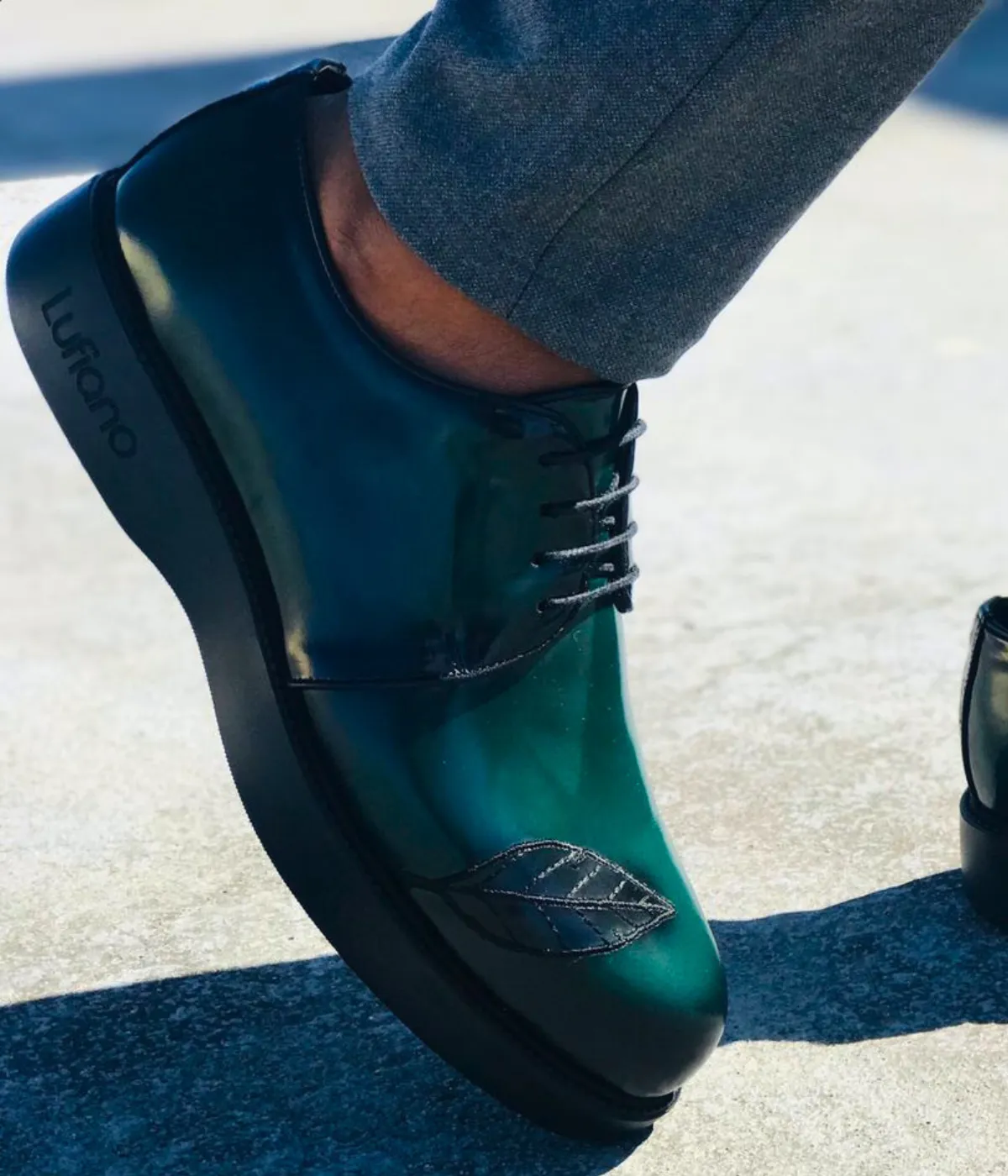 Green Lufiano Lace-Up Shoes