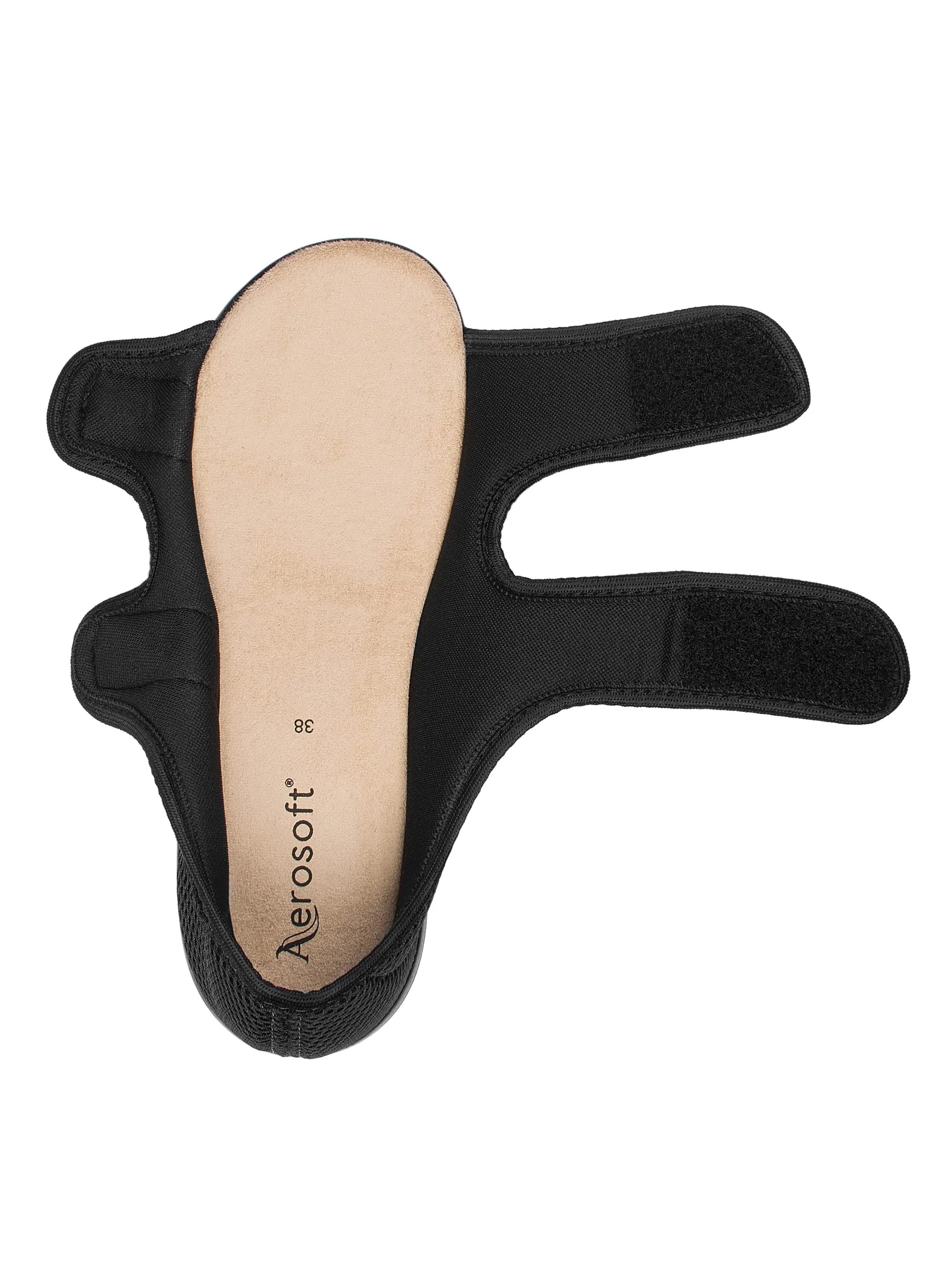 Aerosoft Women's & Men's Rehab Stretch Sandal 06, Pressure-Free, Adjustable - Black