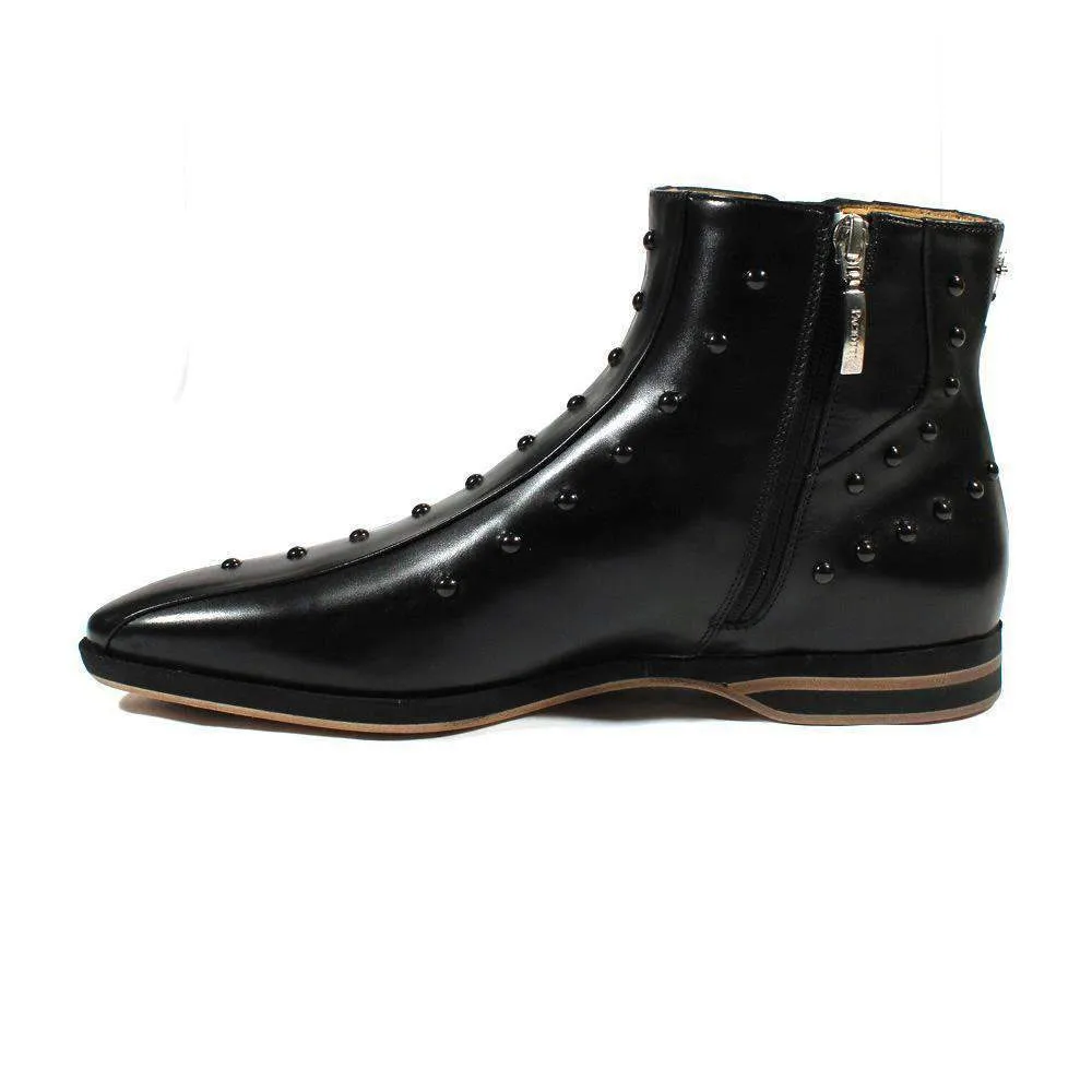 Cesare Paciotti Luxury Italian Men's Designer Shoes Baby Lux Black Leather Boots (CPM2408)