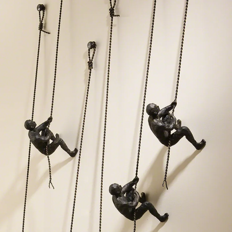 Climbing Man Wall Mounted Sculptures S/3