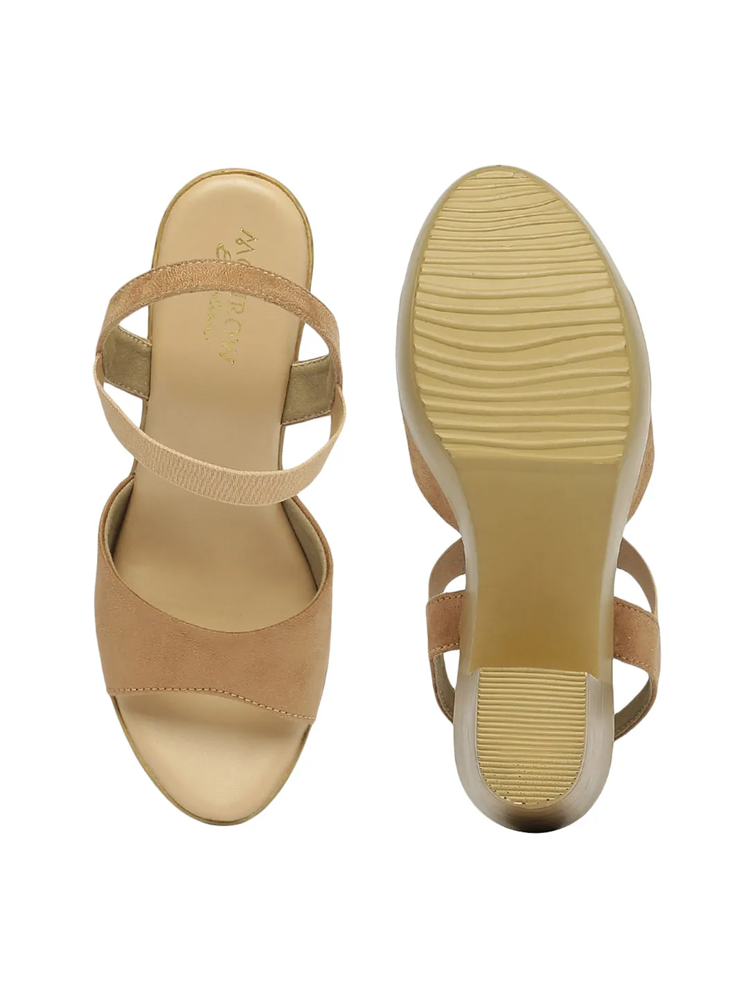 Dhriti Beige Block Heels