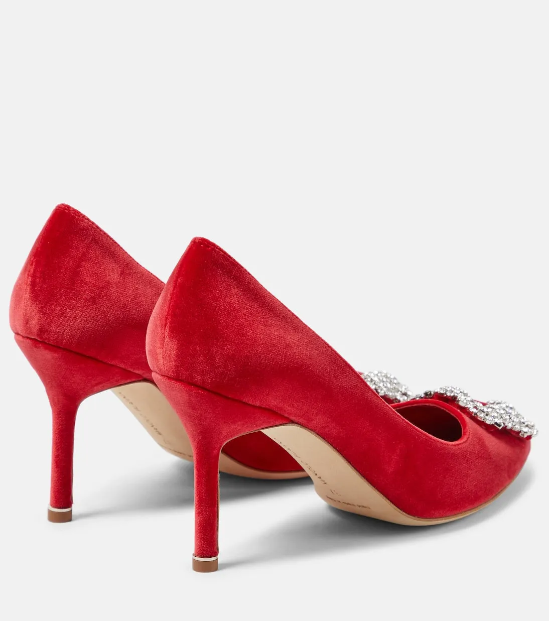 hangisi Manolo Blahnik velvet shoes, red