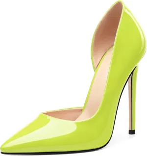 High Heels Stiletto Pumps for Women Slip on Patent Closed Pointed Toe Sexy Fashion Wedding Party Dressy Shoes