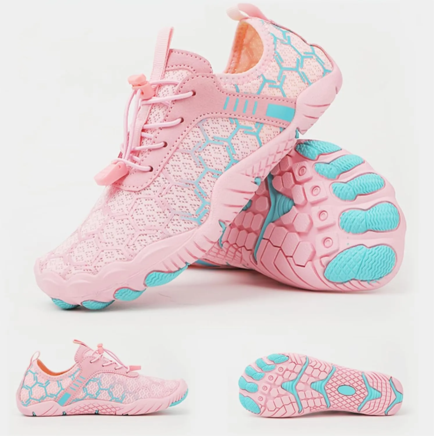 Hiking Shoes for Women Men Lightweight Non-Slip Barefoot Shoes Quick Dry Wide Toe Box Water Shoes Athletic Plaid Printed Water Shoes for Swimming Kayaking Surfing Running Exercising Climbing