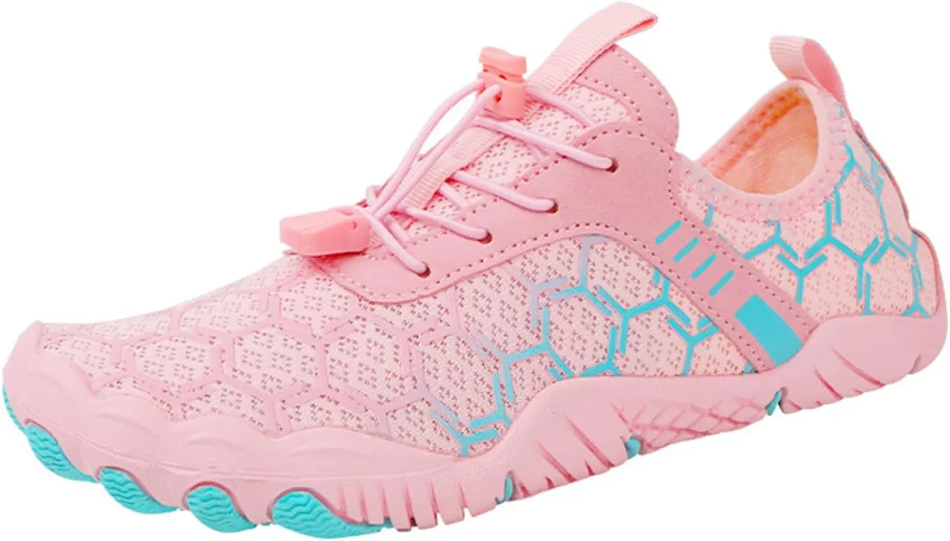 Hiking Shoes for Women Men Lightweight Non-Slip Barefoot Shoes Quick Dry Wide Toe Box Water Shoes Athletic Plaid Printed Water Shoes for Swimming Kayaking Surfing Running Exercising Climbing