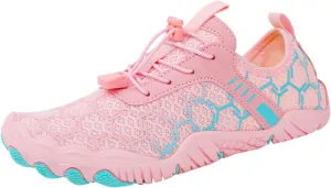 Hiking Shoes for Women Men Lightweight Non-Slip Barefoot Shoes Quick Dry Wide Toe Box Water Shoes Athletic Plaid Printed Water Shoes for Swimming Kayaking Surfing Running Exercising Climbing