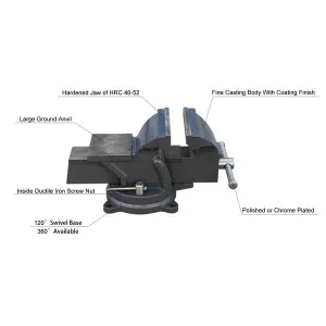 HPS-75 3” Ductile Iron Heavy Duty Bench Vise