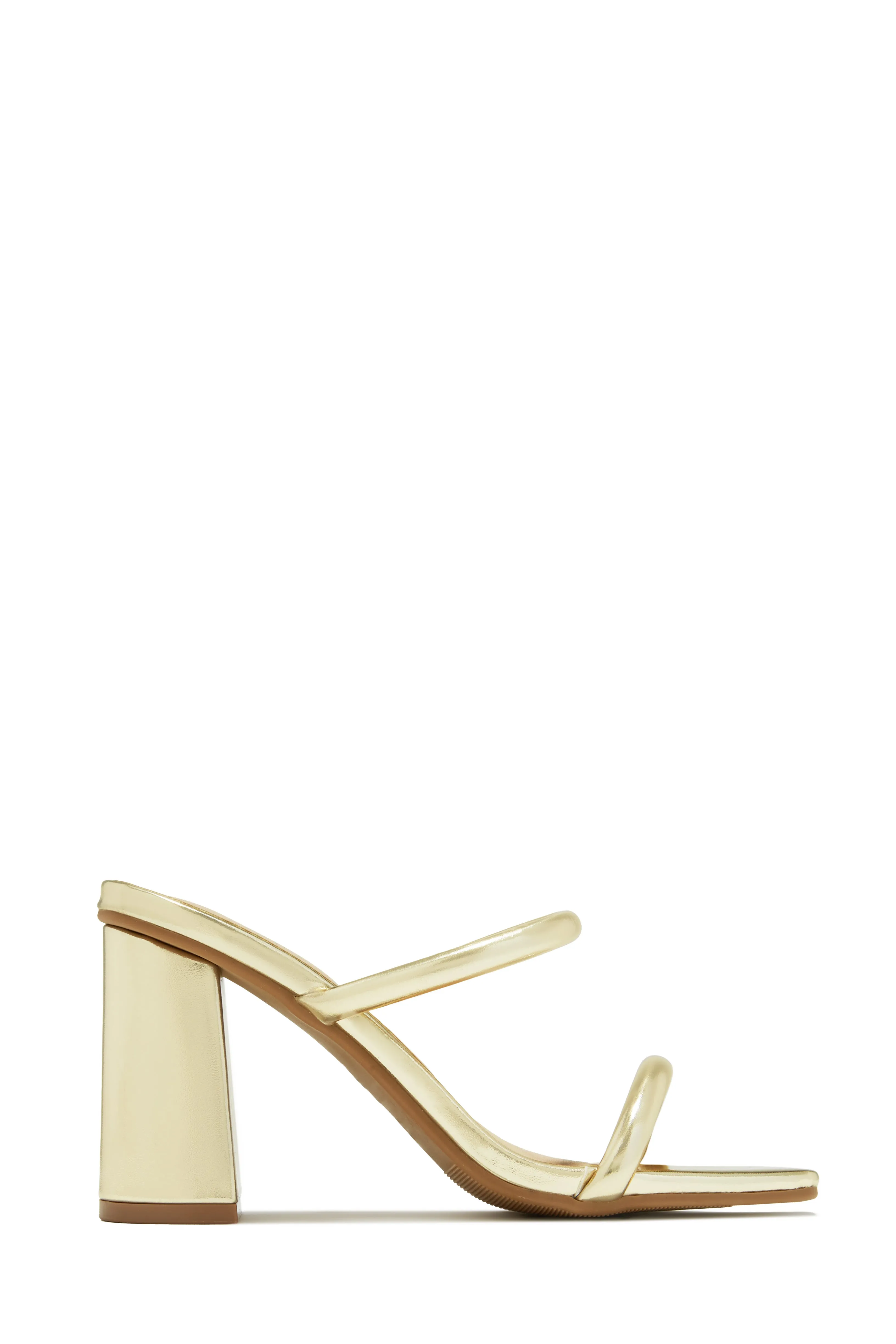 Jenna Block Heel Mules - Silver