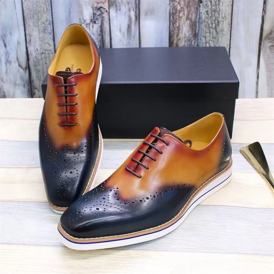 LeatherLux Modish Hand-Painted Casual Shoes