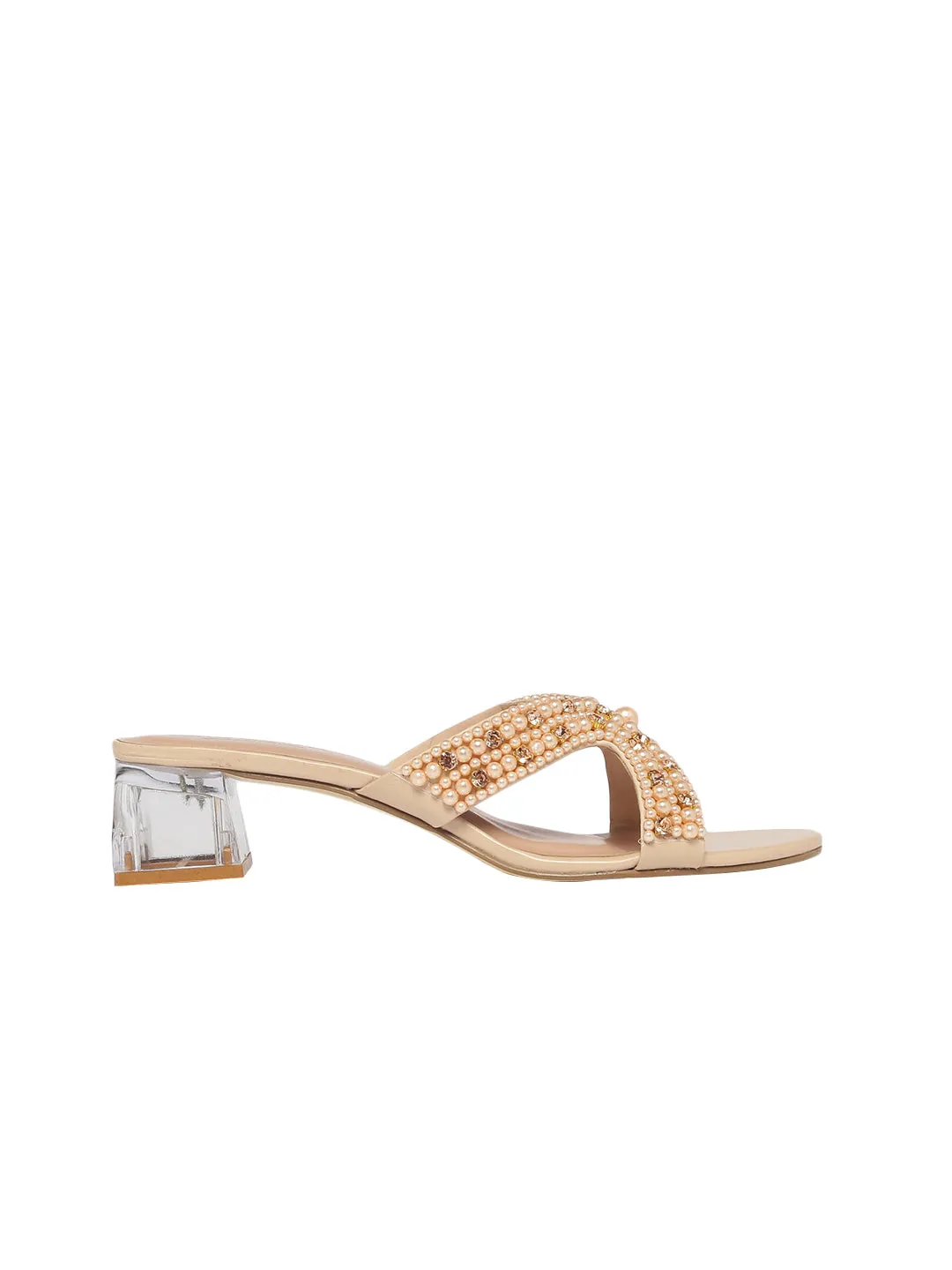 Milla Beige Block Heels