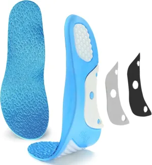 Plantar Fasciitis Relieve Feet Insoles,220  lbs Arch Supports Shoe Insoles Orthotic Insoles for Flat Feet,Heavy Duty Support Foot Pain Relief, Memory Foam Shoe Insert for Men Women-Blue-S