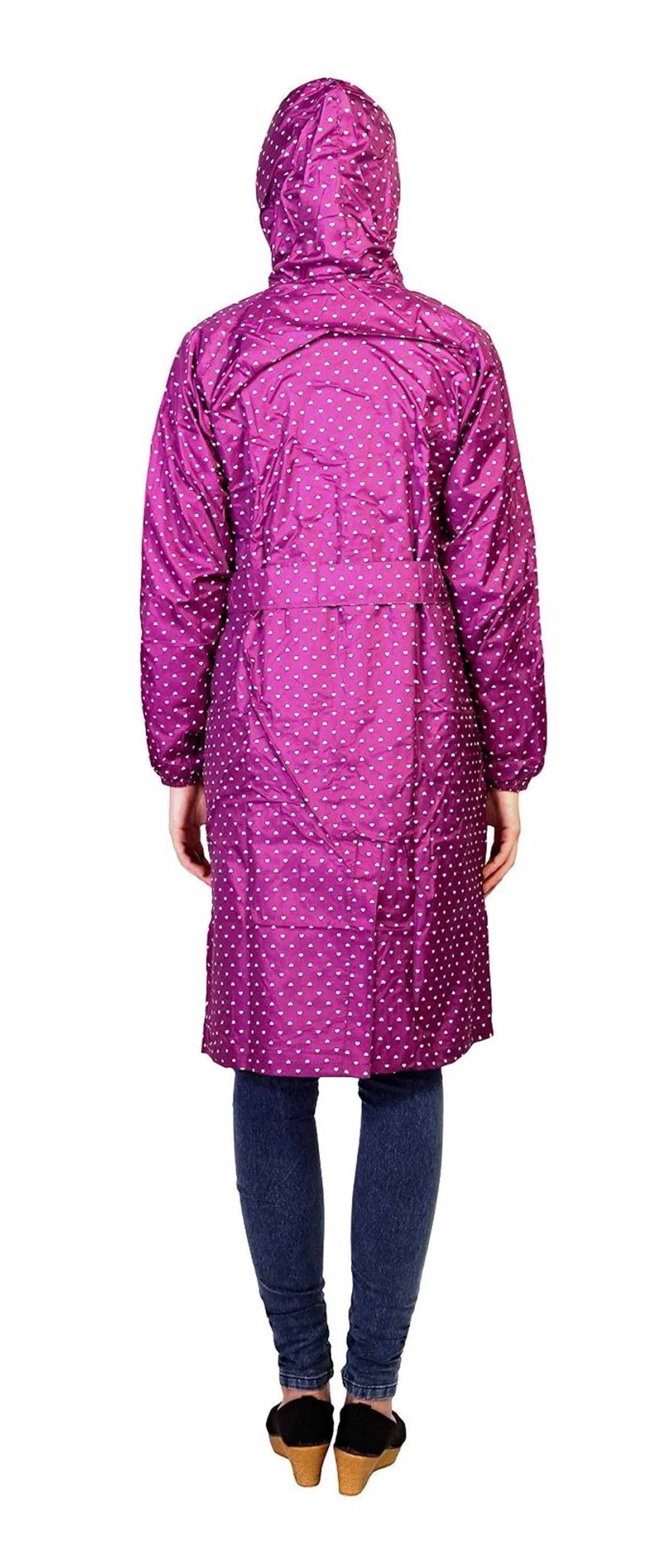 Romano nx 100% Waterproof Heavy Duty Double Layer Hooded 3/4 Length Rain Overcoat Women in a Storage Bag