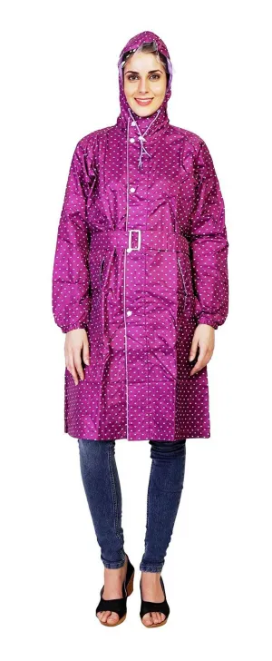Romano nx 100% Waterproof Heavy Duty Double Layer Hooded 3/4 Length Rain Overcoat Women in a Storage Bag