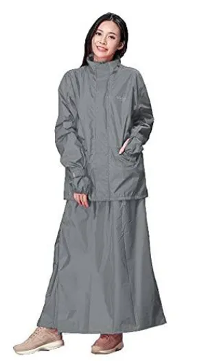 Romano nx 100% Waterproof Heavy Duty Double Layer Hooded Rain Skirt and Jacket for Women in a Storage Bag