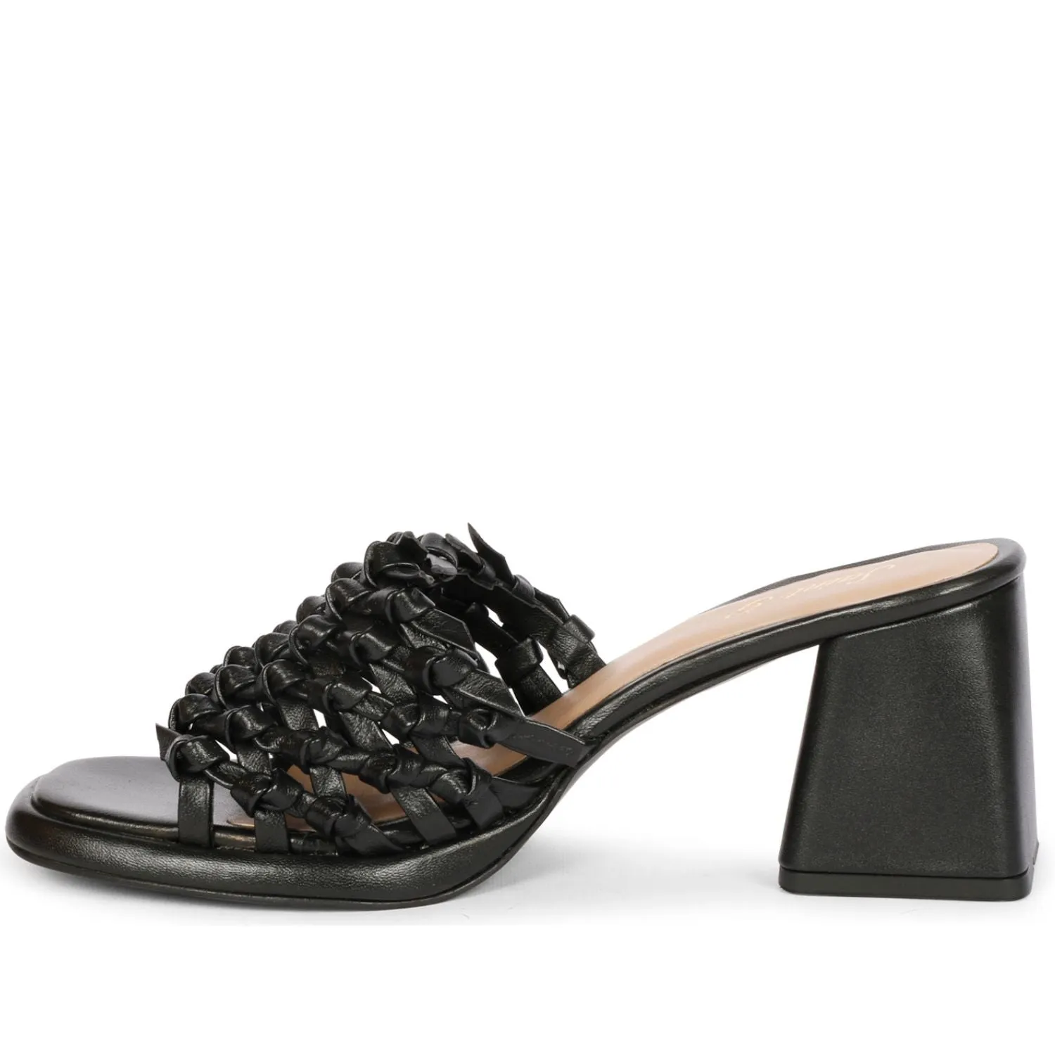 Saint  Nicia  Black Leather Block Heels