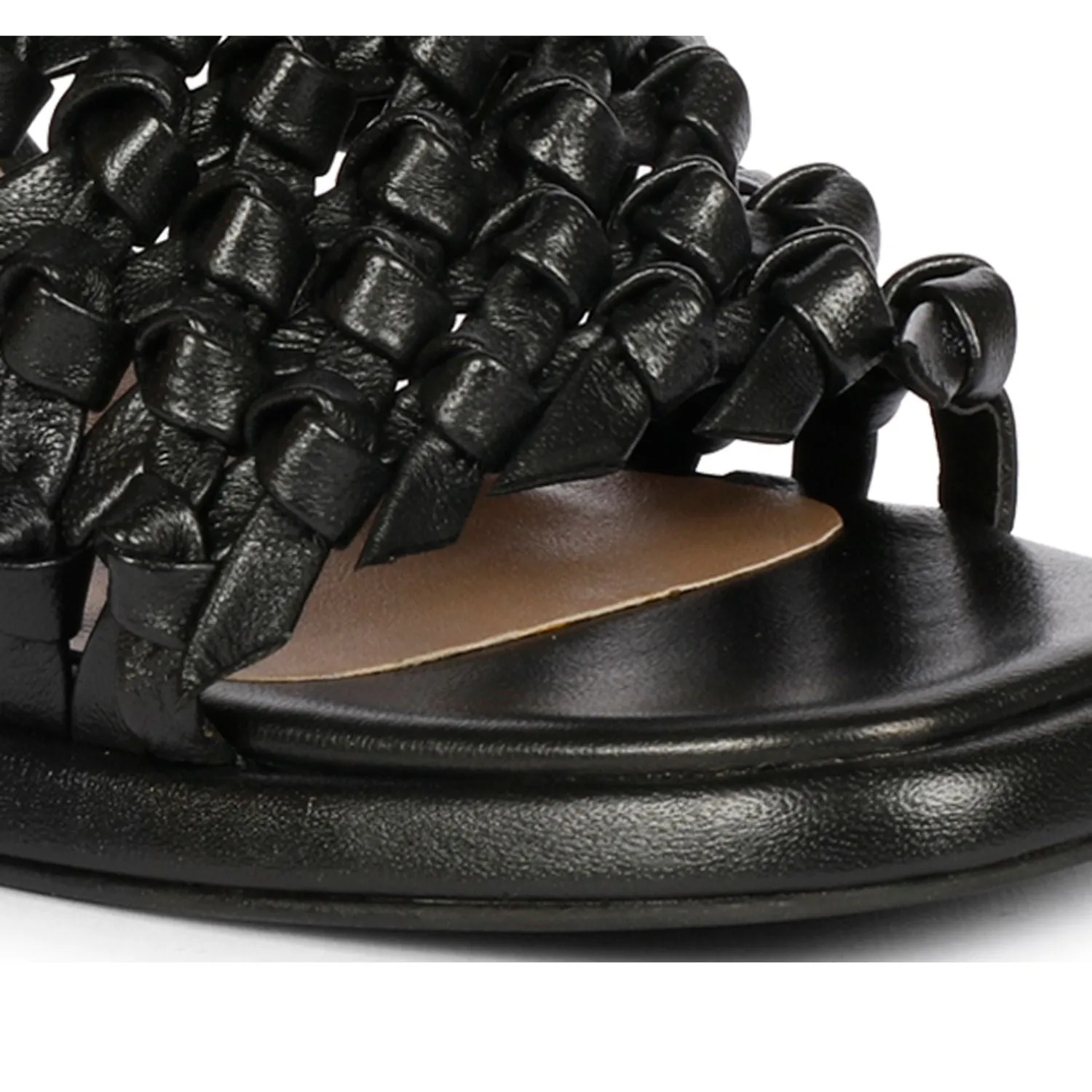 Saint  Nicia  Black Leather Block Heels