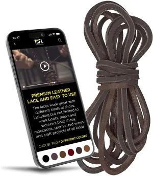 TOFL Logger Style Leather Boot Laces | 108 inch long | Comes in 1 or 3 Pairs