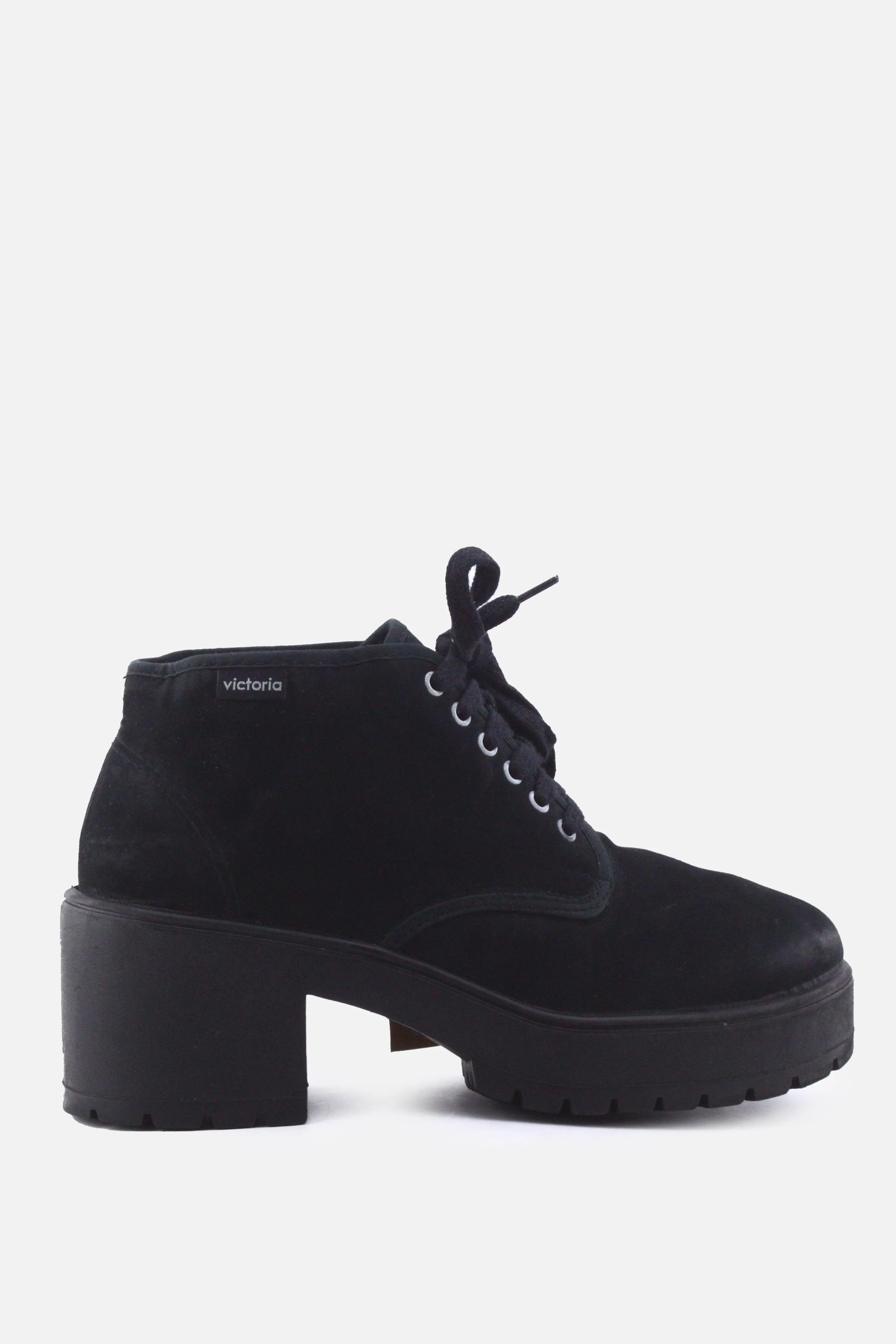 Victoria Block Heels Ankle Boots | Textile