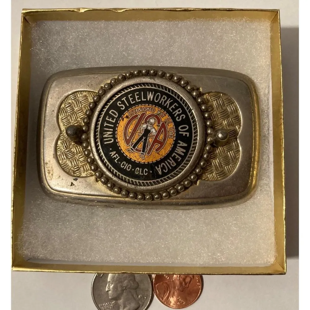 Vintage Metal Belt Buckle, Teamsters, I. B. of T.C., W. & H. of A, Nice Western