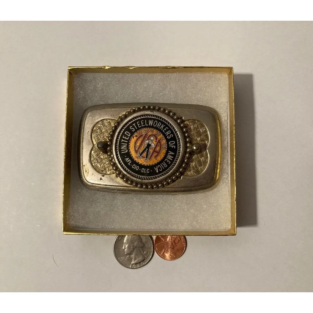 Vintage Metal Belt Buckle, Teamsters, I. B. of T.C., W. & H. of A, Nice Western