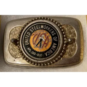 Vintage Metal Belt Buckle, Teamsters, I. B. of T.C., W. & H. of A, Nice Western
