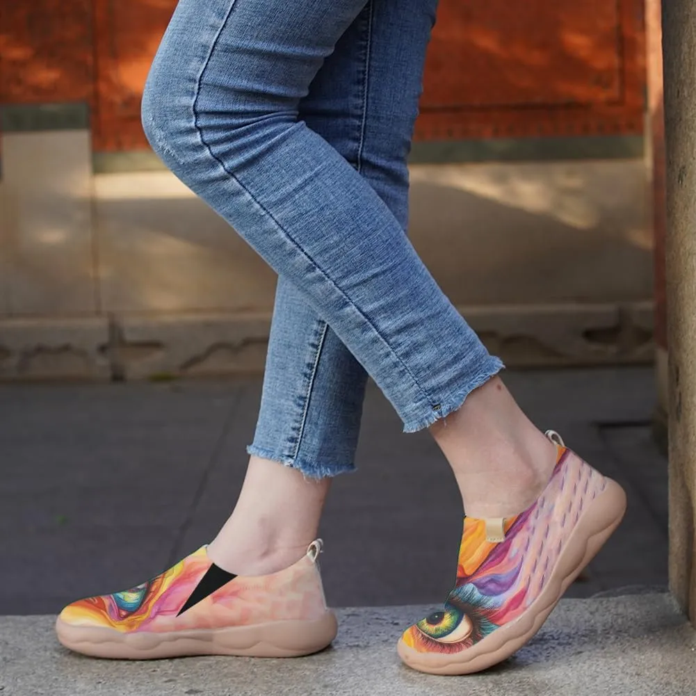 Women's Breathable Knitted Walking Loafers Artisitic Slip on Outdoor Shoes Ultra Lightweight Comfort Summer Footwear