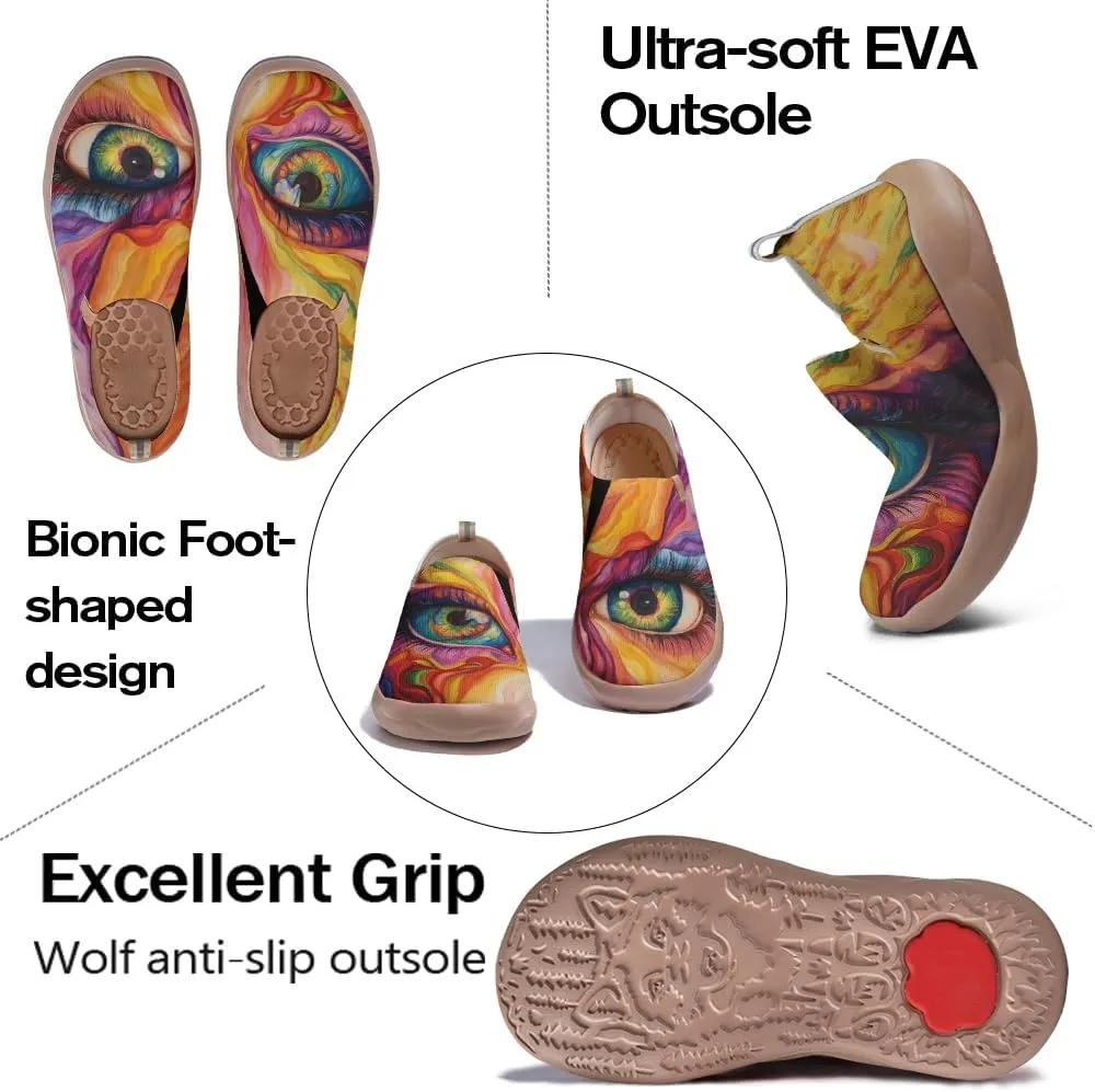 Women's Breathable Knitted Walking Loafers Artisitic Slip on Outdoor Shoes Ultra Lightweight Comfort Summer Footwear