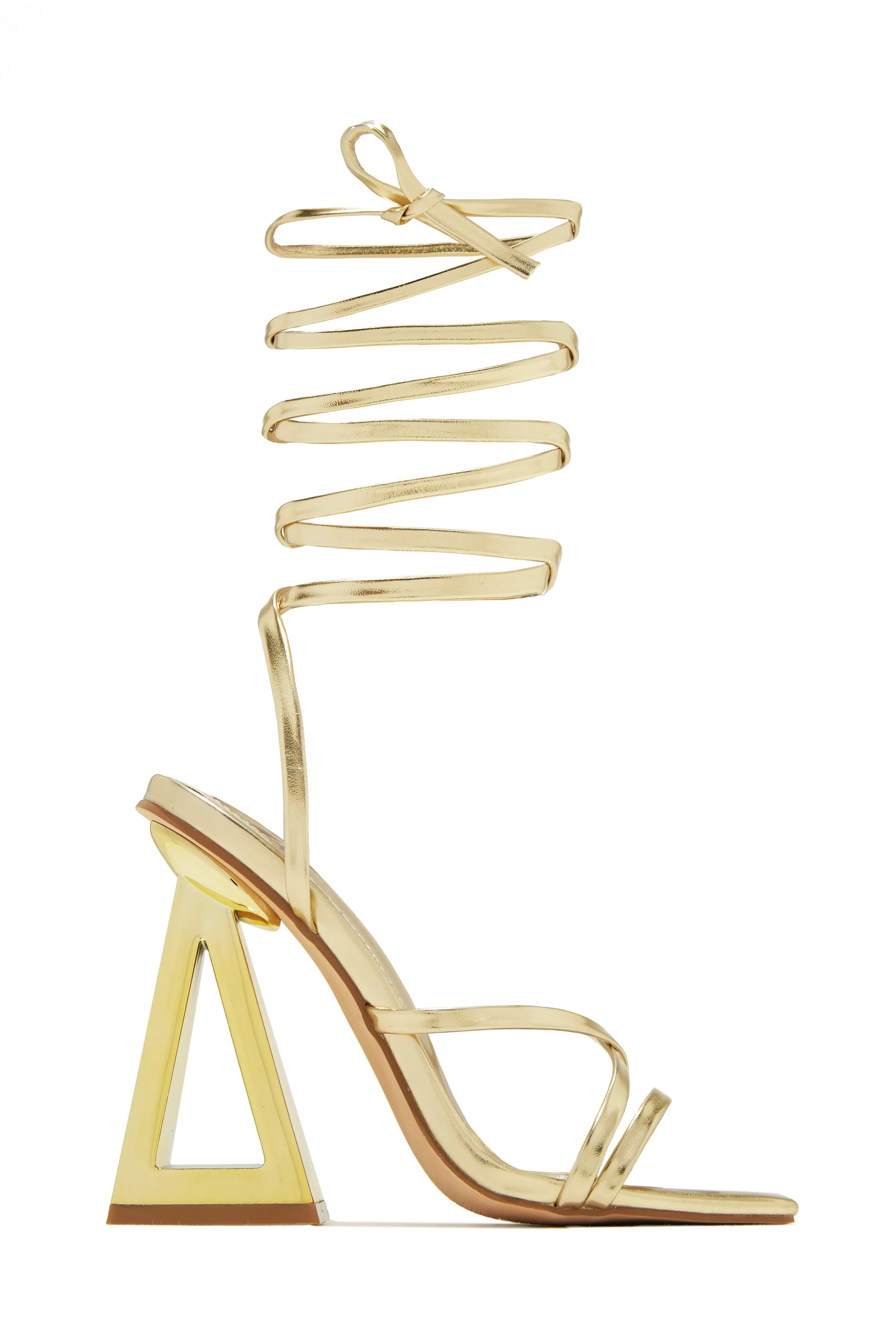 Zhuri Lace Up Block High Heels - White