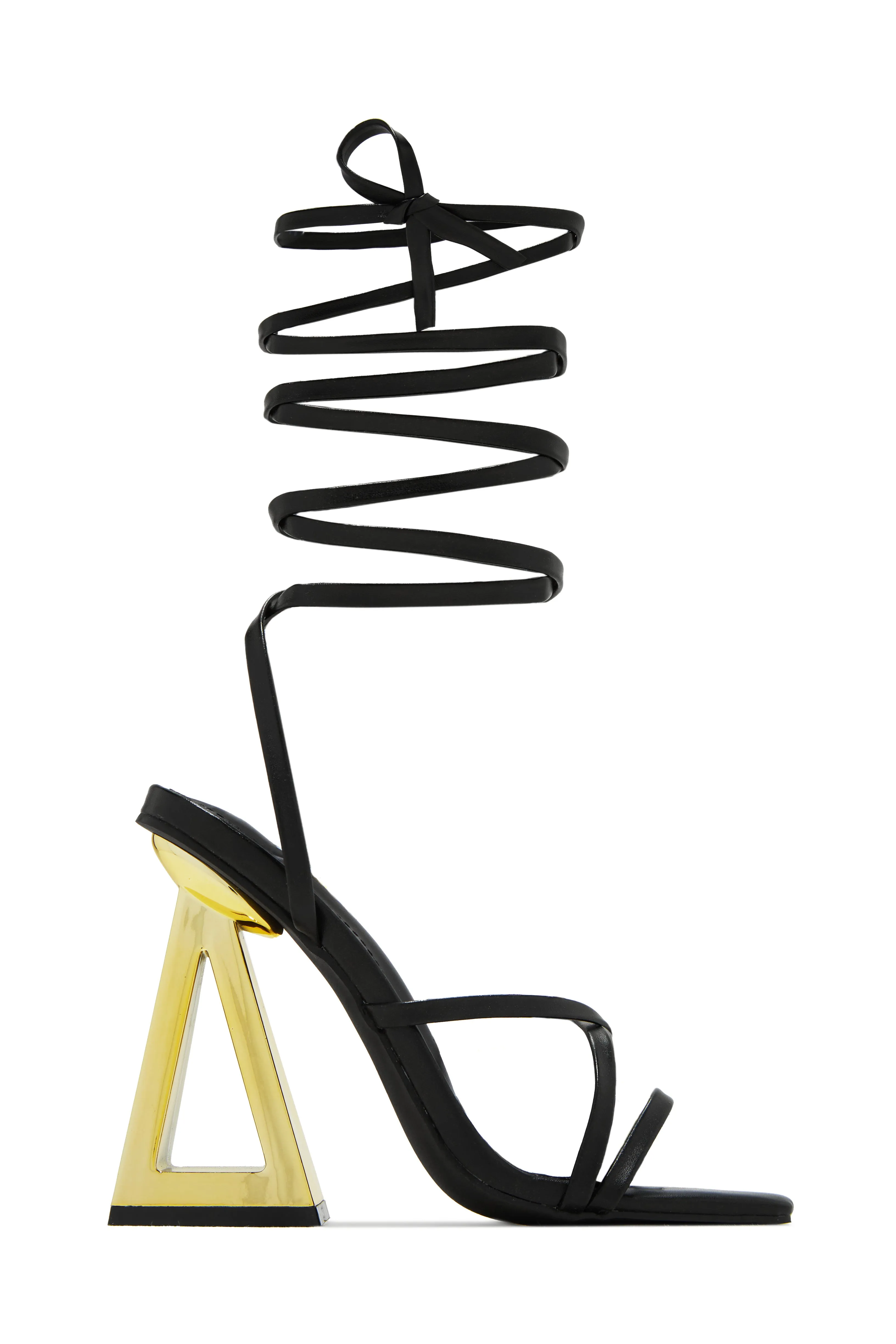 Zhuri Lace Up Block High Heels - White