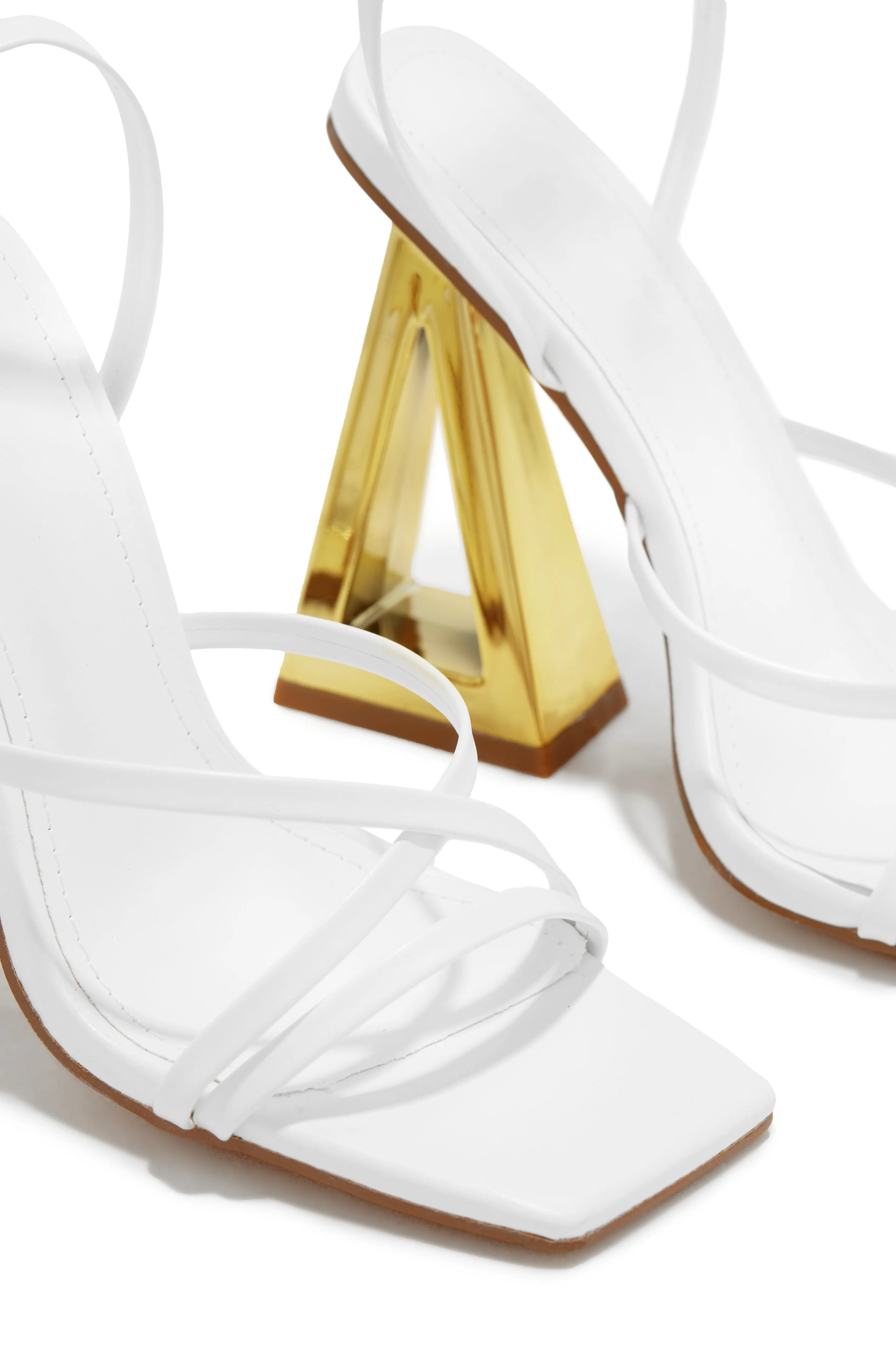 Zhuri Lace Up Block High Heels - White